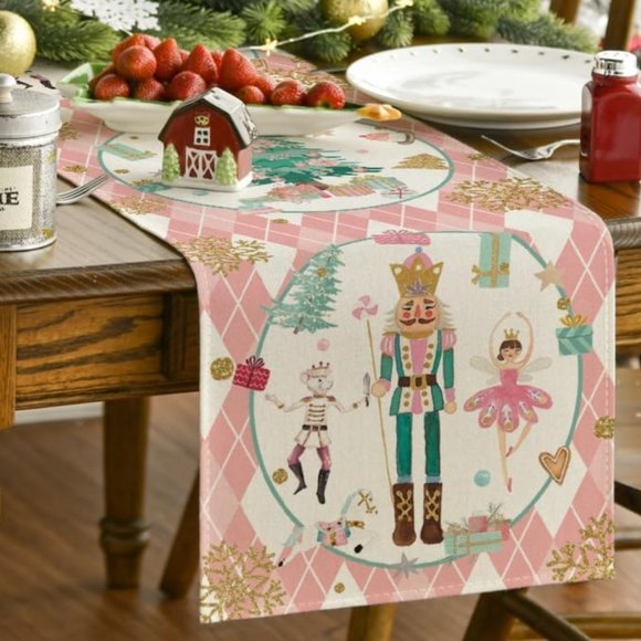 Nutcracker Table Runner Christmas Decor Holiday Xmas Decoration Decorative Cloth - Picture 2 of 7